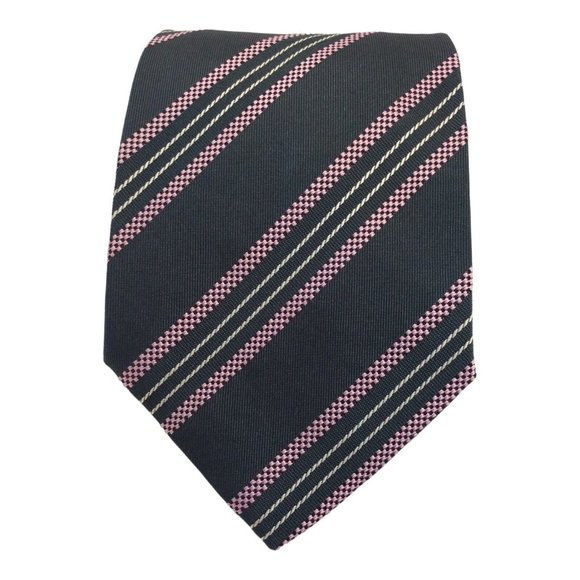 CHANEL Gray Striped Silk Tie Made In Italy 59"-3".1/4 EX COND - Picture 1 of 11